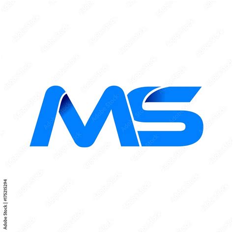 ms logo initial logo vector modern blue fold style Stock Vector | Adobe ...