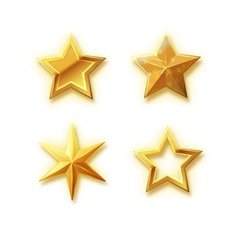 Premium Vector Vector Stars Set Of Realistic Metallic Golden Stars