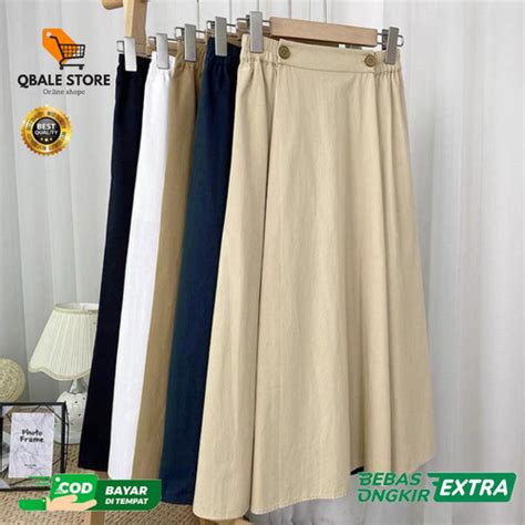 Jual Nathas Skirt Rok Wanita Bawahan Wanita Simple Rok Panjang Terbaru