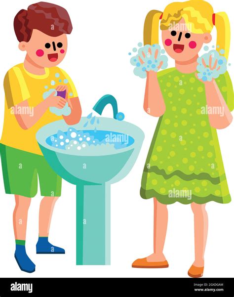 Petite Fille Dans La Salle De Bain Banque D Images Vectorielles Alamy