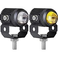 COLIGHT Motorcycle Fog Lights 3 Inch Remote White Amber Strobe