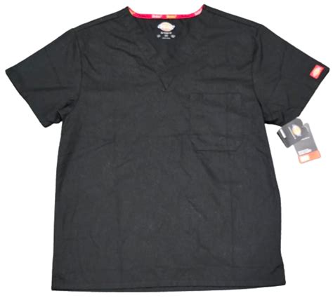 Dickies Eds Signature Unisex Scrub Top V Neck 83706 Black Adult Small