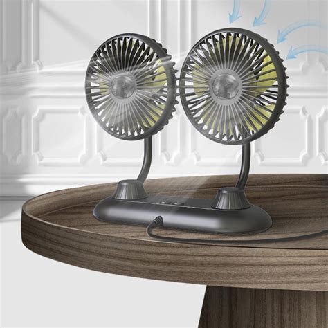 Suokom Car Fan Portable Vehicle Fan Dual Head Electric Fan Vehicle