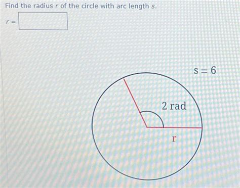 how to find radius of a circle with arc length