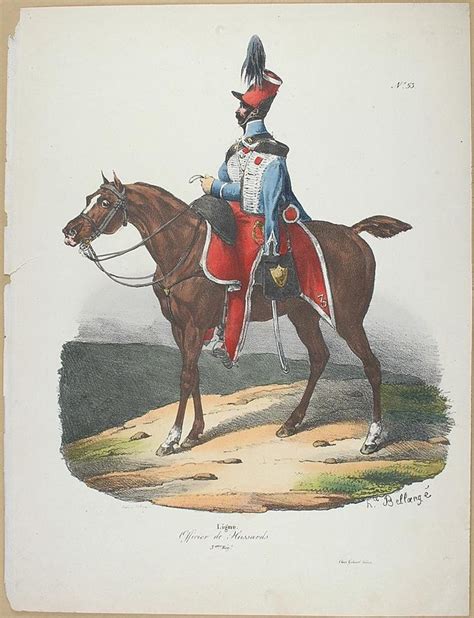 Bellang Ligne Officier De Hussards Me R Giment Gravure N