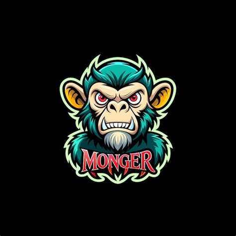 Modelo De Logotipo De Macaco Monstro Vetor Premium