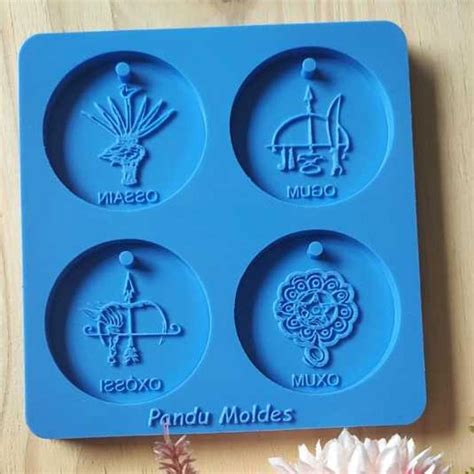 Molde Silicone Para Resina Religioso 4 Cavidades Orixás OSSAIN