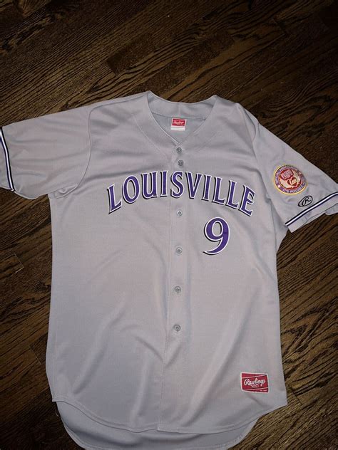 Rawlings Louisville Bats Game Worn 9 Jersey Rare Minor League Baseball