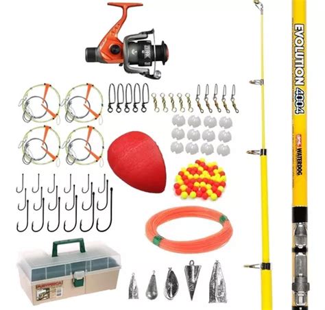 Kit Pesca Lisa Reel Caja Completa Variada Telescopica 4 Mt Accion