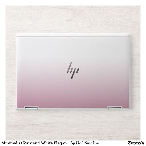 Minimalist Pink And White Elegant Gradient Hp Laptop Skin