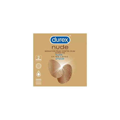 Préservatifs Nude extra large XL Durex 2 préservatifs