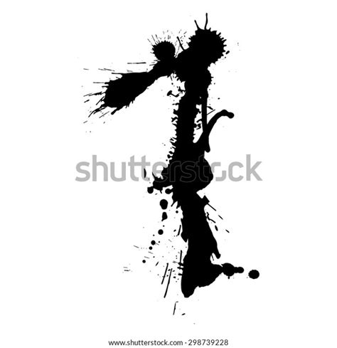 Graffiti Splatter Inkblot Letter Black Grungy Stock Vector Royalty