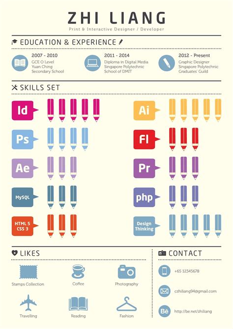 Infographic Resume Design By Zhi Liang Graphic Design Visual