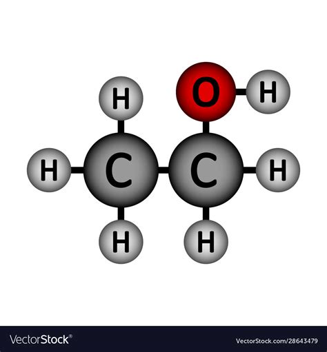 Ethanol molecule icon Royalty Free Vector Image