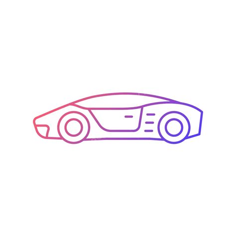 Supercar Gradient Linear Vector Icon Pictogram Illustration Model