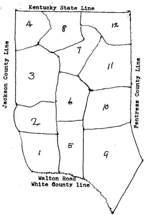 1834 Overton County, Tennessee District Map