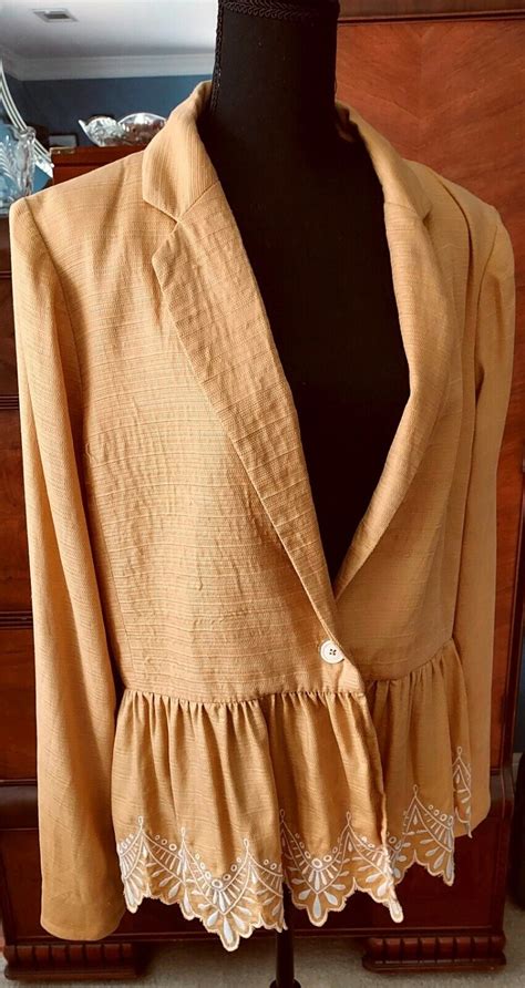 Anthropologie Cartonnier Jolie Peplum Jacket Blazer G Gem