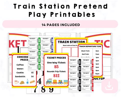 Train Station Pretend Play Printables – CrystalandComp