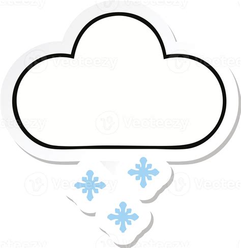 Sticker Of A Cute Cartoon Snow Cloud 44296672 Png