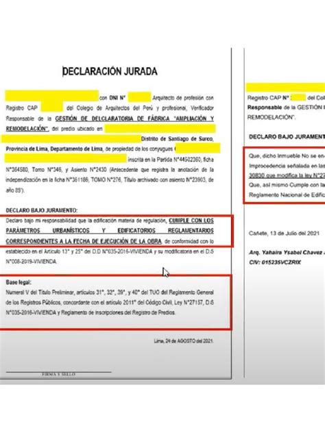 Modelo De Declaraciones Juradas Pdf