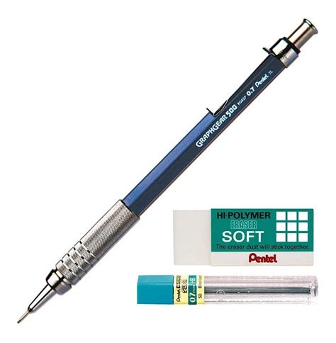 Lapiseira Tecnica Pentel Graphgear 500 Azul 0 7mm Itens