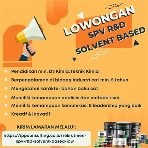 Lowongan Kerja SPV R B Solvent Based Di PT Indonesian People Power