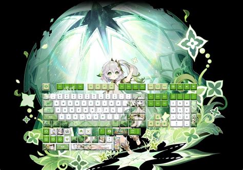 Genshin Impact Nahida Keycap Set 132 PBT Dye Sublimation Key Caps For