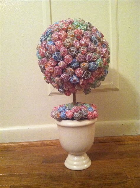 Lollipop Topiary For Candy Bar At Daughters Wedding Decorative Bowls Topiary Diy