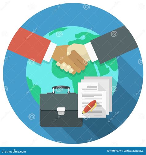 International Business Cooperation Concept Stock Vector Illustration