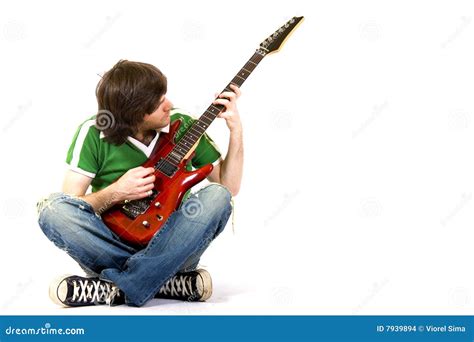 Guitarrista Que Toca Su Guitarra Foto De Archivo Imagen De Aislado