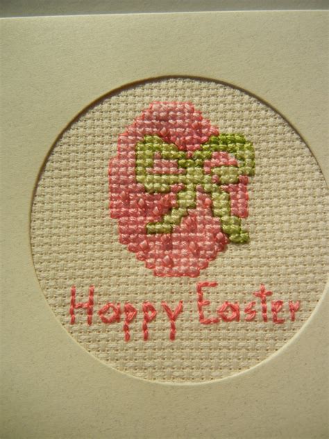 Cross Stitch Easter Card Happy Easter With Beads Original