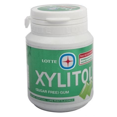 Lotte Xylitol Lime Mint Sugar Free Chewing Gum 58g 6 Pack At