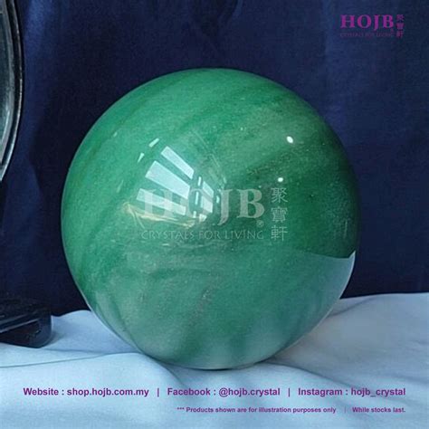 Hojb Natural Aventurine Jade Prosperity Feng Shui Crystal Ball Mm