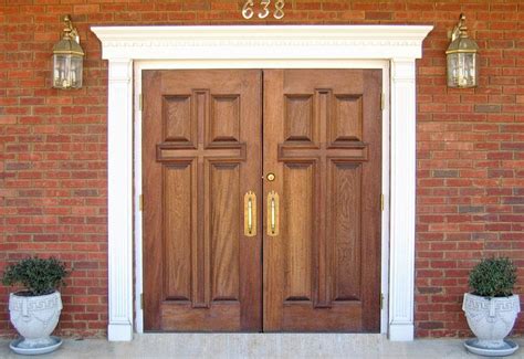 Church 4 Panel Cross Mahogany Wood Entry Double Doors DbyD 7020