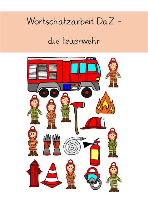 Feuerwehr Wortschatz Unterrichtsmaterial Im Fach Daz Daf