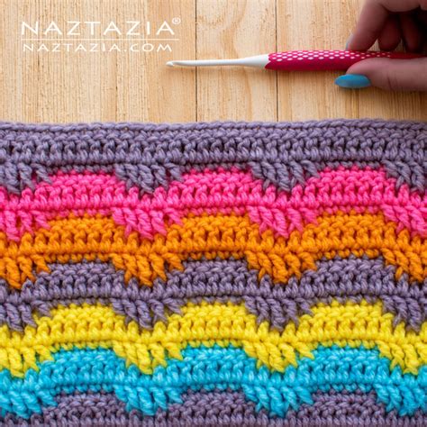 Crochet Textured Wave Stitch - Naztazia