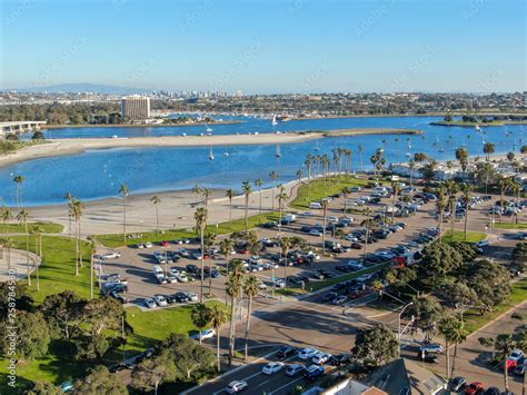 Aerial view of Mission Bay & Beaches in San Diego, California. USA ...