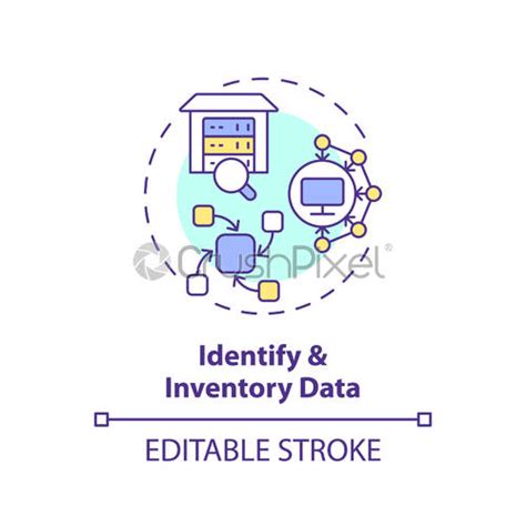 2d Identify And Inventory Data Concept Linear Icon Stock Vector 6342508 Crushpixel