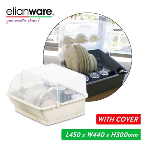 Elianware Dish Drainer With Cover Dish Storage Dish Rack Rack