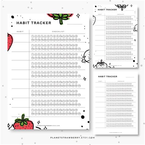 Habit Tracker Printable Download Pdf A4 Daily Habit Tracker Weekly