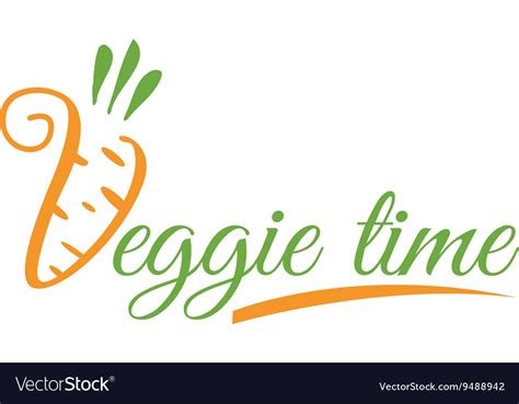 Logo or icon veggie time Royalty Free Vector Image