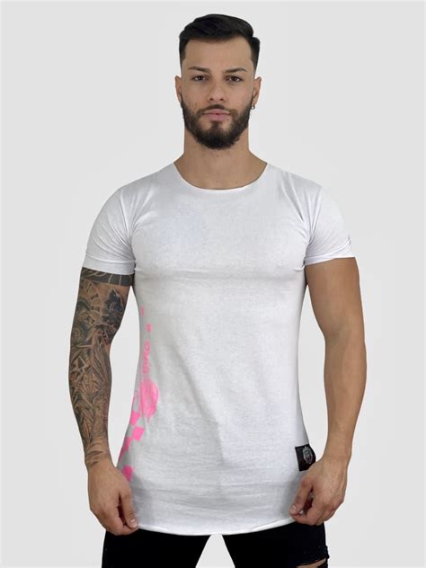 Camiseta Longline Branca Back Smile Kreta Clothing Imperium Store