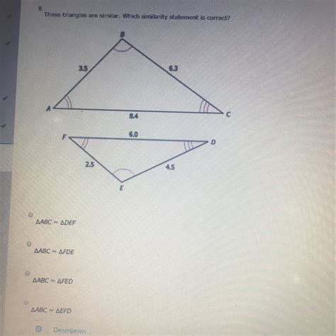 Identify The Similarity Statement Comparing The 3 Triangles