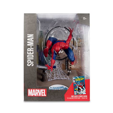 McFarlane Toys Marvel Spider-Man 1:6th Scale Posed Figure with Scene & Comic (Based on The ...