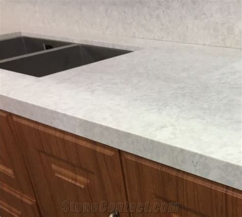 Bianco Drift Quartz Stone Engineered Stone Kitchen Countertop Projects