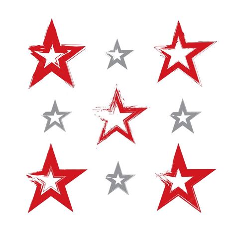 Premium Vector | Set of hand-drawn soviet red star icons scanned and ...