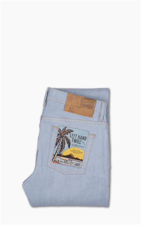 Naked Famous Denim Weird Guy Left Hand Twill Selvedge Sky Blue