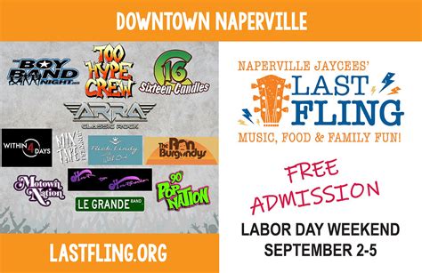 Naperville Naperville Jaycees Announce Last Fling Musical Line Up