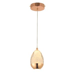 Pendente Dourado Cristal 14cm Led 5w 3000k Bivolt Leroy Merlin