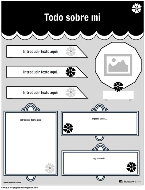 Plantilla Todo Sobre M En Blanco Y Negro Storyboard